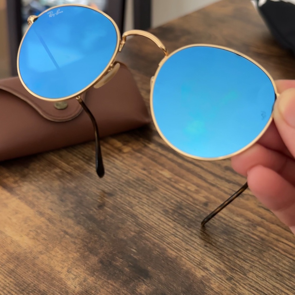 Ray-Ban Gol frame with light blue gradient lenses, size 50mm.